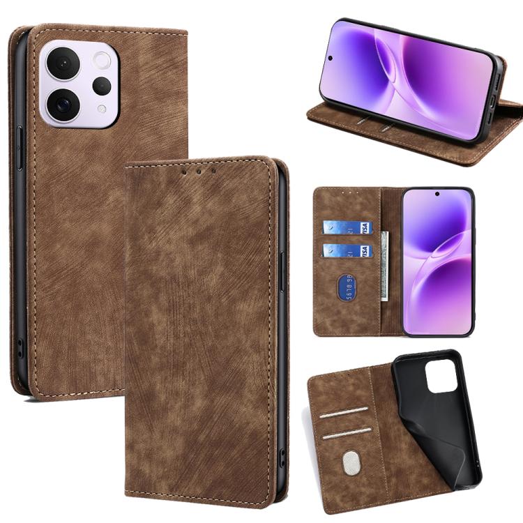 Custodia per telefono in pelle magnetica con spazzola antifurto RFID, For vivo X300 Ultra 5G, For vivo S50 Pro mini 5G, For vivo S50 5G, For vivo X300 Pro 5G