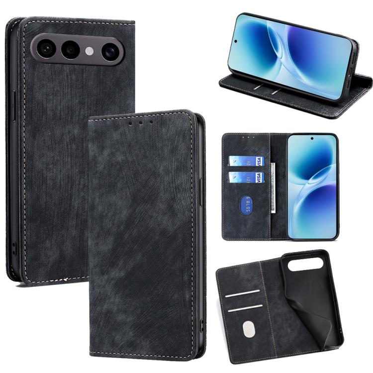 Custodia per telefono in pelle magnetica con spazzola antifurto RFID, For vivo X300 Ultra 5G, For vivo S50 Pro mini 5G, For vivo S50 5G, For vivo X300 Pro 5G