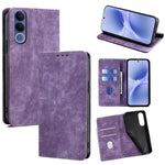 Custodia per telefono in pelle magnetica con spazzola antifurto RFID, For vivo X300s 5G, For vivo V70 FE 5G, For vivo Y05 4G, For vivo Y500i 5G