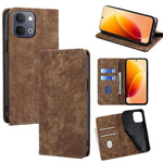 Custodia per telefono in pelle magnetica con spazzola antifurto RFID, For vivo X300s 5G, For vivo V70 FE 5G, For vivo Y05 4G, For vivo Y500i 5G
