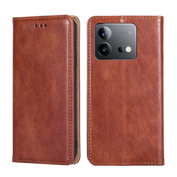 Custodia per telefono in pelle magnetica tinta unita lucida olio, For vivo S17 5G / S17 Pro 5G, For vivo iQOO Neo 8 / 8 Pro 5G, For vivo Y78 5G, For vivo Y27 4G