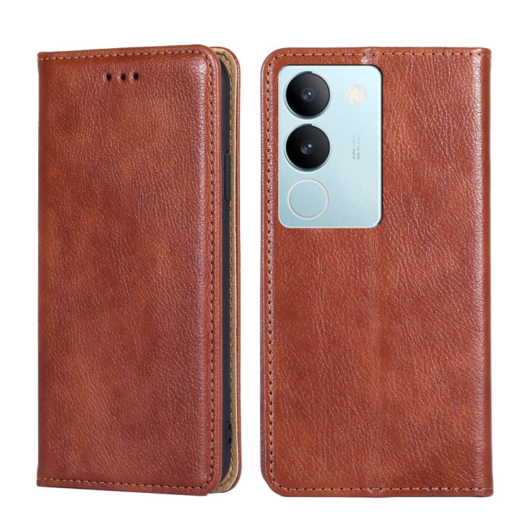 Custodia per telefono in pelle magnetica tinta unita lucida olio, For vivo S17 5G / S17 Pro 5G, For vivo iQOO Neo 8 / 8 Pro 5G, For vivo Y78 5G, For vivo Y27 4G