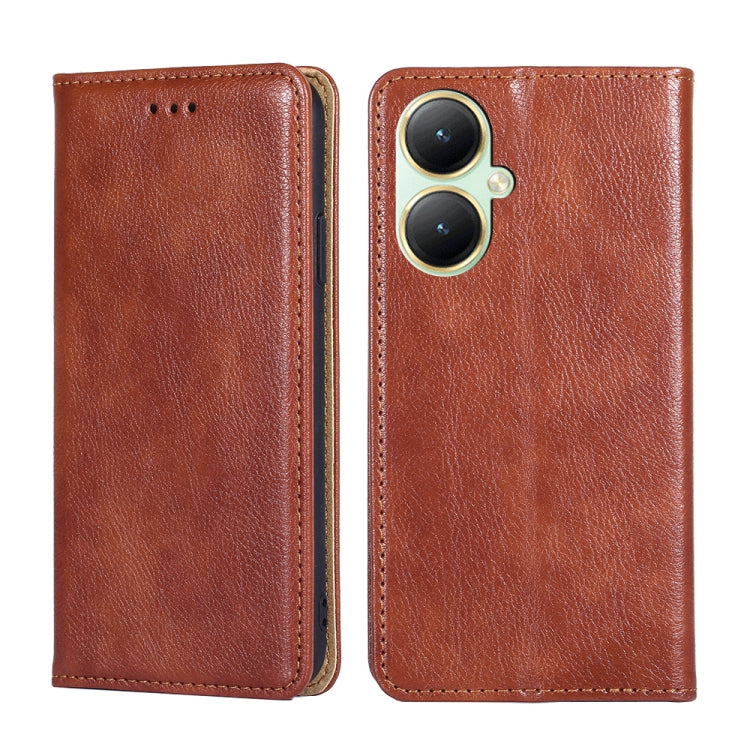 Custodia per telefono in pelle magnetica tinta unita lucida olio, For vivo Y100 5G IDN, For vivo Y78T 5G / iQOO Z8x 5G, For vivo V29e 5G, For vivo Y35+ 5G