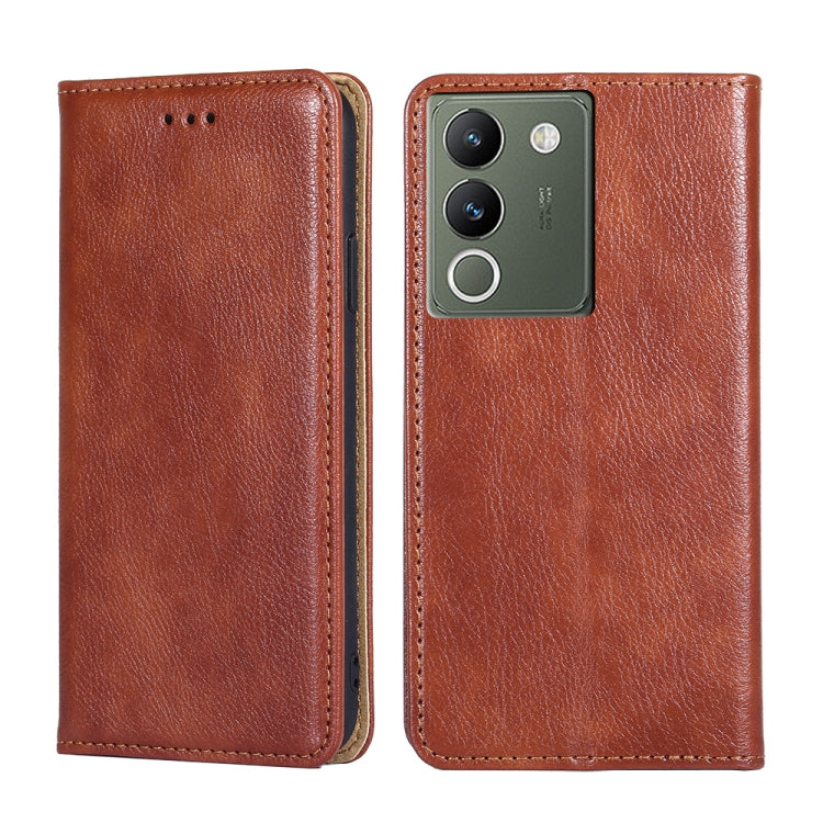 Custodia per telefono in pelle magnetica tinta unita lucida olio, For vivo Y100 5G IDN, For vivo Y78T 5G / iQOO Z8x 5G, For vivo V29e 5G, For vivo Y35+ 5G