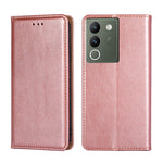 Custodia per telefono in pelle magnetica tinta unita lucida olio, For vivo Y100 5G IDN, For vivo Y78T 5G / iQOO Z8x 5G, For vivo V29e 5G, For vivo Y35+ 5G