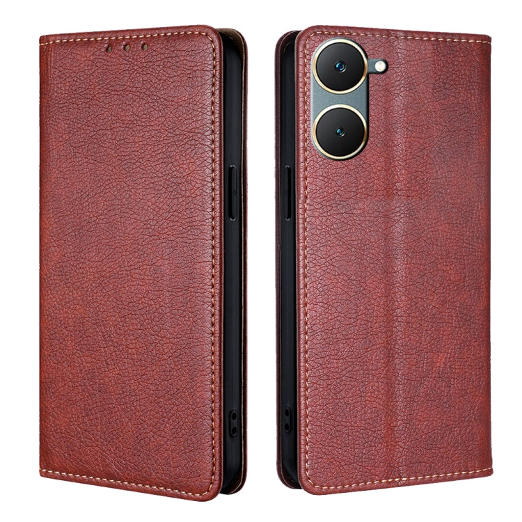 Custodia per telefono in pelle magnetica tinta unita lucida olio, For vivo V30e 5G Global, For vivo iQOO Z9x 5G, For vivo iQOO Z9 Turbo, For vivo Y03 4G