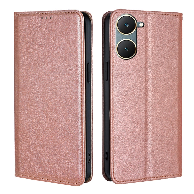 Custodia per telefono in pelle magnetica tinta unita lucida olio, For vivo V30e 5G Global, For vivo iQOO Z9x 5G, For vivo iQOO Z9 Turbo, For vivo Y03 4G