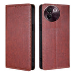 Custodia per telefono in pelle magnetica tinta unita lucida olio, For vivo V30e 5G Global, For vivo iQOO Z9x 5G, For vivo iQOO Z9 Turbo, For vivo Y03 4G