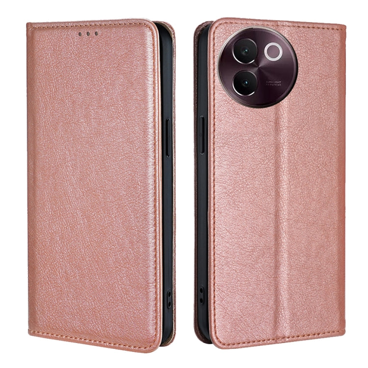Custodia per telefono in pelle magnetica tinta unita lucida olio, For vivo V30e 5G Global, For vivo iQOO Z9x 5G, For vivo iQOO Z9 Turbo, For vivo Y03 4G