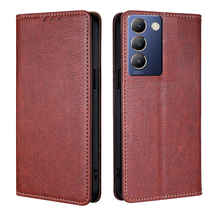 Custodia per telefono in pelle magnetica tinta unita lucida olio, For vivo Y100 5G IDN, For vivo Y78T 5G / iQOO Z8x 5G, For vivo V29e 5G, For vivo Y35+ 5G