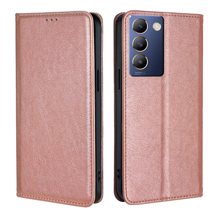 Custodia per telefono in pelle magnetica tinta unita lucida olio, For vivo Y100 5G IDN, For vivo Y78T 5G / iQOO Z8x 5G, For vivo V29e 5G, For vivo Y35+ 5G