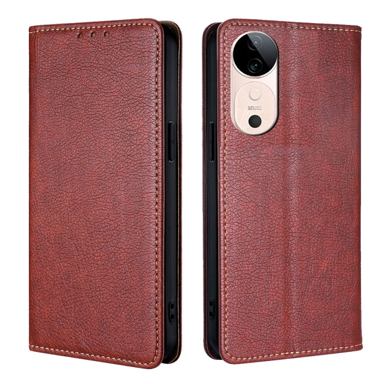 Custodia per telefono in pelle magnetica tinta unita lucida olio, For vivo S19, For vivo Y28 4G, For vivo X100s, For vivo Y38 5G / T3x Global
