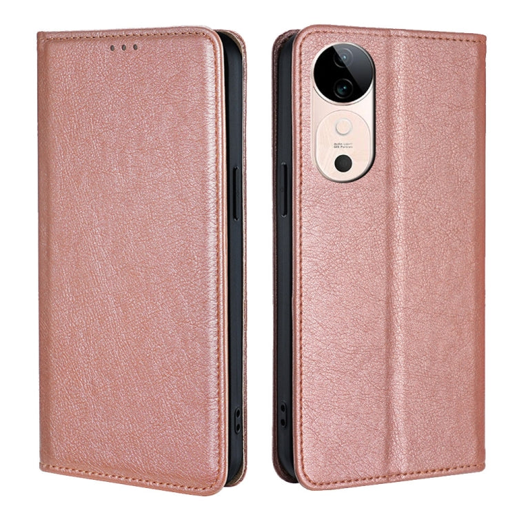 Custodia per telefono in pelle magnetica tinta unita lucida olio, For vivo S19, For vivo Y28 4G, For vivo X100s, For vivo Y38 5G / T3x Global