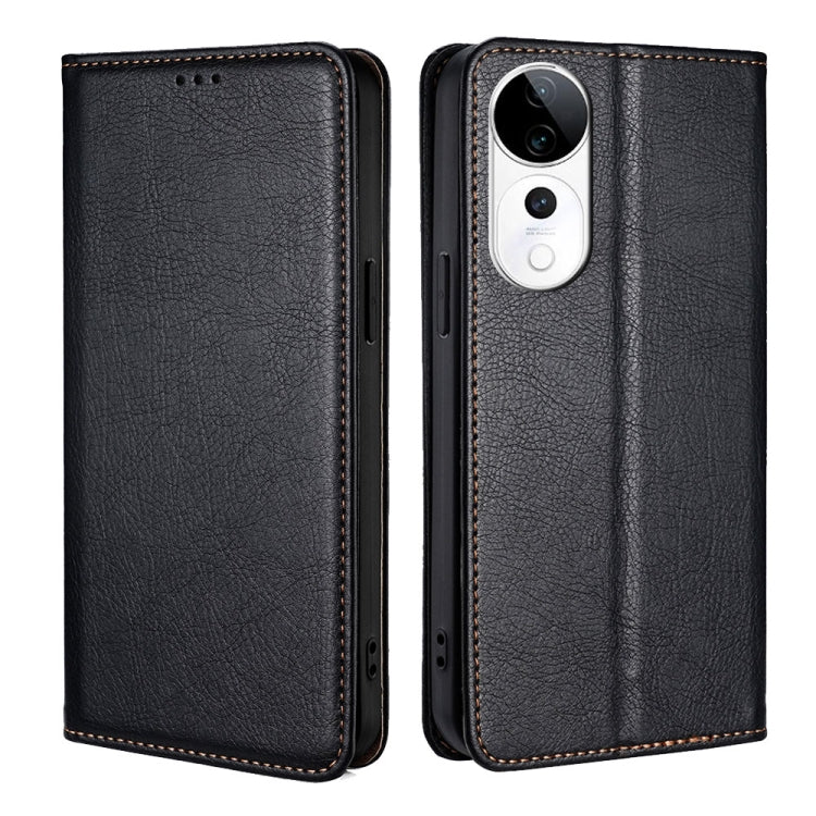 Custodia per telefono in pelle magnetica tinta unita lucida olio, For vivo V50 5G, For vivo X200 Pro 5G, For vivo Y300 Pro 5G, For vivo S19 Pro