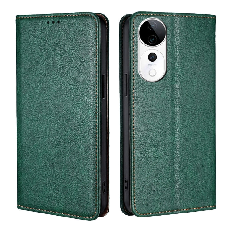 Custodia per telefono in pelle magnetica tinta unita lucida olio, For vivo V50 5G, For vivo X200 Pro 5G, For vivo Y300 Pro 5G, For vivo S19 Pro