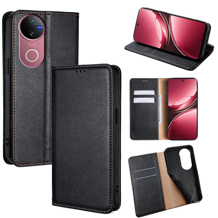 Custodia per telefono in pelle magnetica tinta unita lucida olio, For vivo V50 5G, For vivo X200 Pro 5G, For vivo Y300 Pro 5G, For vivo S19 Pro