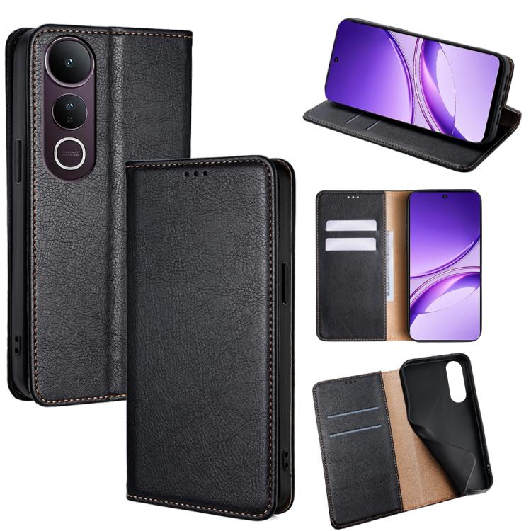 Custodia per telefono in pelle magnetica tinta unita lucida olio, For vivo Y39 5G Global, For vivo V50 Lite 5G, For vivo Y29s 5G / Y04 4G, For vivo Y29 4G Global