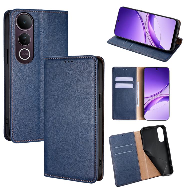 Custodia per telefono in pelle magnetica tinta unita lucida olio, For vivo Y39 5G Global, For vivo V50 Lite 5G, For vivo Y29s 5G / Y04 4G, For vivo Y29 4G Global