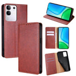Custodia per telefono in pelle magnetica tinta unita lucida olio, For vivo Y39 5G Global, For vivo V50 Lite 5G, For vivo Y29s 5G / Y04 4G, For vivo Y29 4G Global