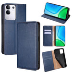 Custodia per telefono in pelle magnetica tinta unita lucida olio, For vivo Y39 5G Global, For vivo V50 Lite 5G, For vivo Y29s 5G / Y04 4G, For vivo Y29 4G Global