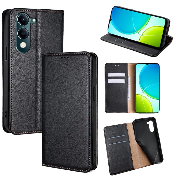 Custodia per telefono in pelle magnetica tinta unita lucida olio, For vivo Y39 5G Global, For vivo V50 Lite 5G, For vivo Y29s 5G / Y04 4G, For vivo Y29 4G Global