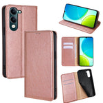 Custodia per telefono in pelle magnetica tinta unita lucida olio, For vivo Y39 5G Global, For vivo V50 Lite 5G, For vivo Y29s 5G / Y04 4G, For vivo Y29 4G Global