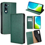 Custodia per telefono in pelle magnetica tinta unita lucida olio, For vivo Y39 5G Global, For vivo V50 Lite 5G, For vivo Y29s 5G / Y04 4G, For vivo Y29 4G Global