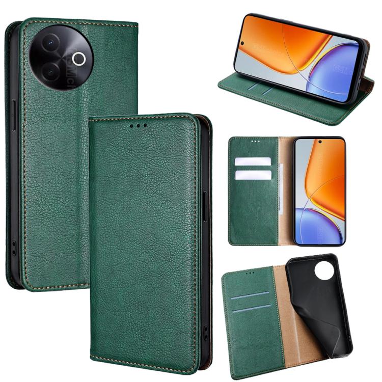 Custodia per telefono in pelle magnetica tinta unita lucida olio, For vivo Y39 5G Global, For vivo V50 Lite 5G, For vivo Y29s 5G / Y04 4G, For vivo Y29 4G Global