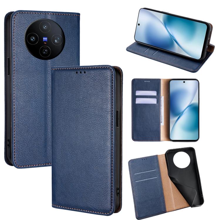Custodia per telefono in pelle magnetica tinta unita lucida olio, For vivo V60 Lite 5G Global, For vivo V60 5G Global, For vivo iQOO Neo 10 5G Global, For vivo X200s 5G