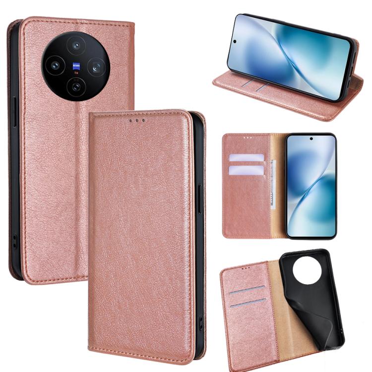 Custodia per telefono in pelle magnetica tinta unita lucida olio, For vivo V60 Lite 5G Global, For vivo V60 5G Global, For vivo iQOO Neo 10 5G Global, For vivo X200s 5G