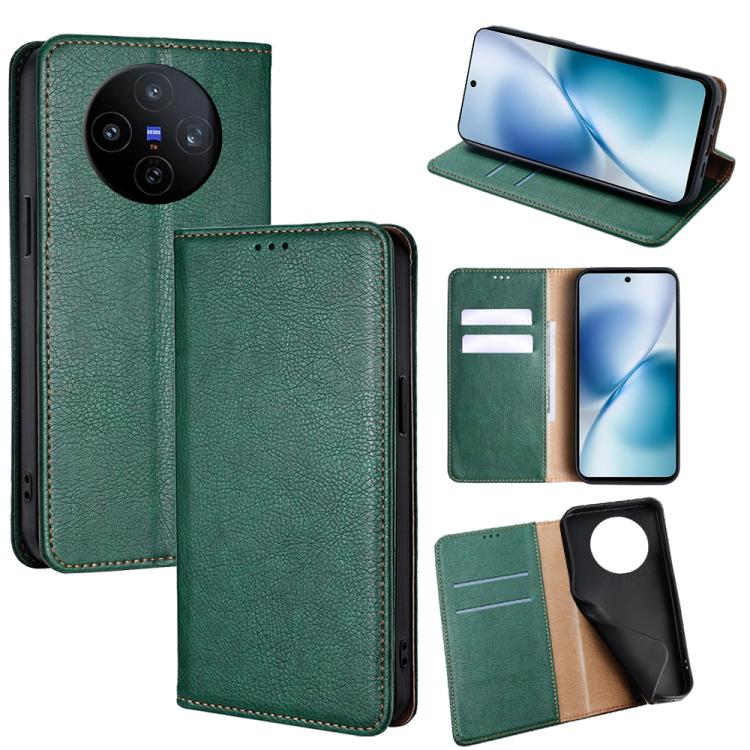 Custodia per telefono in pelle magnetica tinta unita lucida olio, For vivo V60 Lite 5G Global, For vivo V60 5G Global, For vivo iQOO Neo 10 5G Global, For vivo X200s 5G