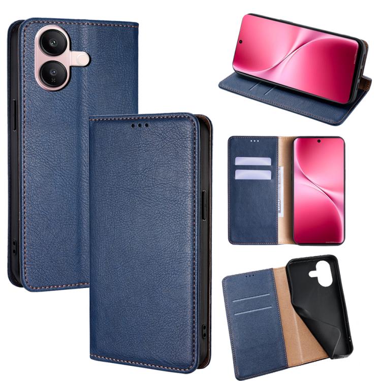 Custodia per telefono in pelle magnetica tinta unita lucida olio, For vivo V60 Lite 5G Global, For vivo V60 5G Global, For vivo iQOO Neo 10 5G Global, For vivo X200s 5G