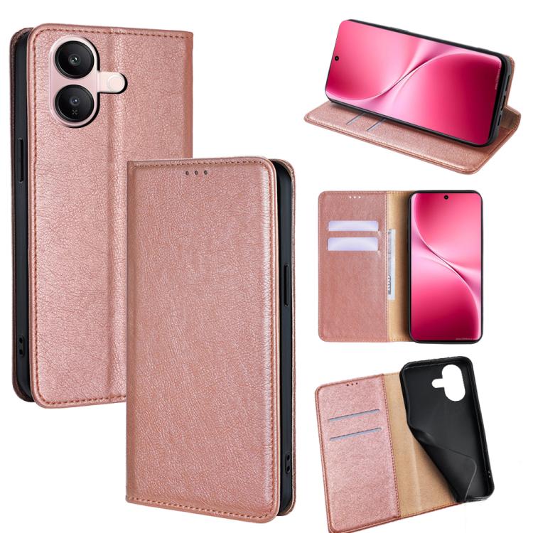 Custodia per telefono in pelle magnetica tinta unita lucida olio, For vivo V60 Lite 5G Global, For vivo V60 5G Global, For vivo iQOO Neo 10 5G Global, For vivo X200s 5G