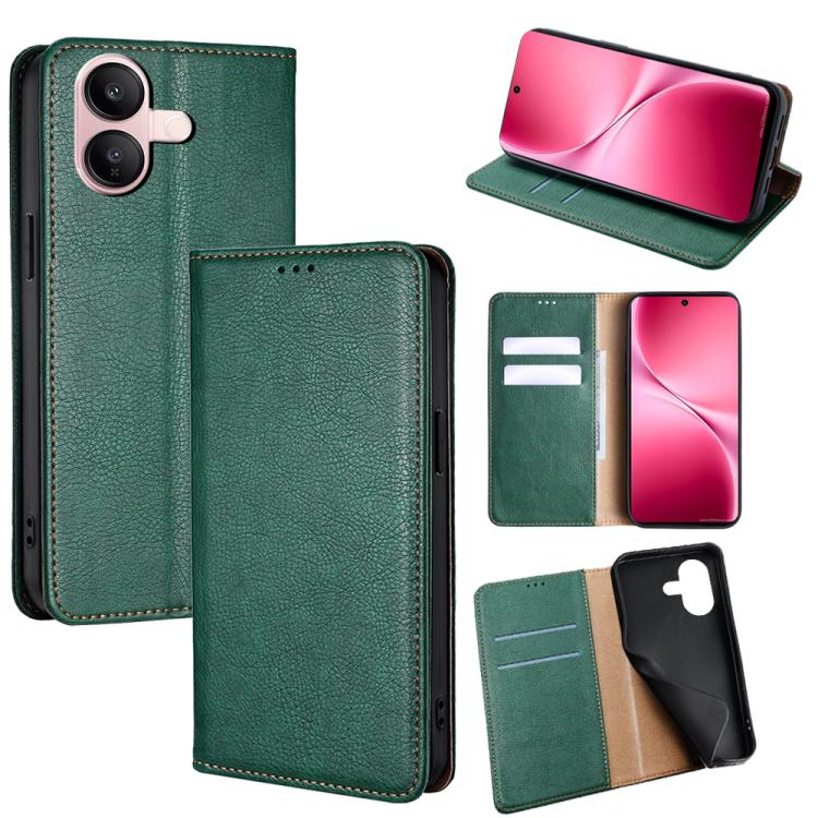 Custodia per telefono in pelle magnetica tinta unita lucida olio, For vivo V60 Lite 5G Global, For vivo V60 5G Global, For vivo iQOO Neo 10 5G Global, For vivo X200s 5G