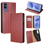 Custodia per telefono in pelle magnetica tinta unita lucida olio, For vivo X300s 5G, For vivo V70 FE 5G, For vivo Y05 4G, For vivo Y500i 5G