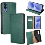 Custodia per telefono in pelle magnetica tinta unita lucida olio, For vivo X300s 5G, For vivo V70 FE 5G, For vivo Y05 4G, For vivo Y500i 5G