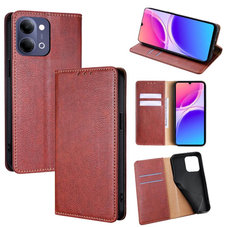 Custodia per telefono in pelle magnetica tinta unita lucida olio, For vivo X300s 5G, For vivo V70 FE 5G, For vivo Y05 4G, For vivo Y500i 5G