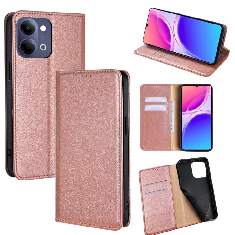 Custodia per telefono in pelle magnetica tinta unita lucida olio, For vivo X300s 5G, For vivo V70 FE 5G, For vivo Y05 4G, For vivo Y500i 5G