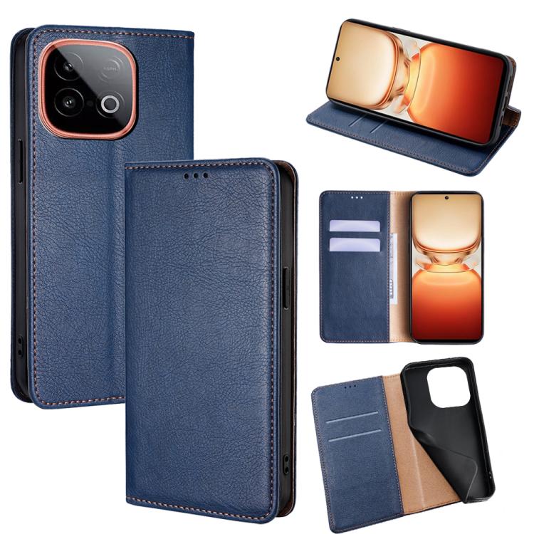 Custodia per telefono in pelle magnetica tinta unita lucida olio, For vivo V60 Lite 5G Global, For vivo V60 5G Global, For vivo iQOO Neo 10 5G Global, For vivo X200s 5G