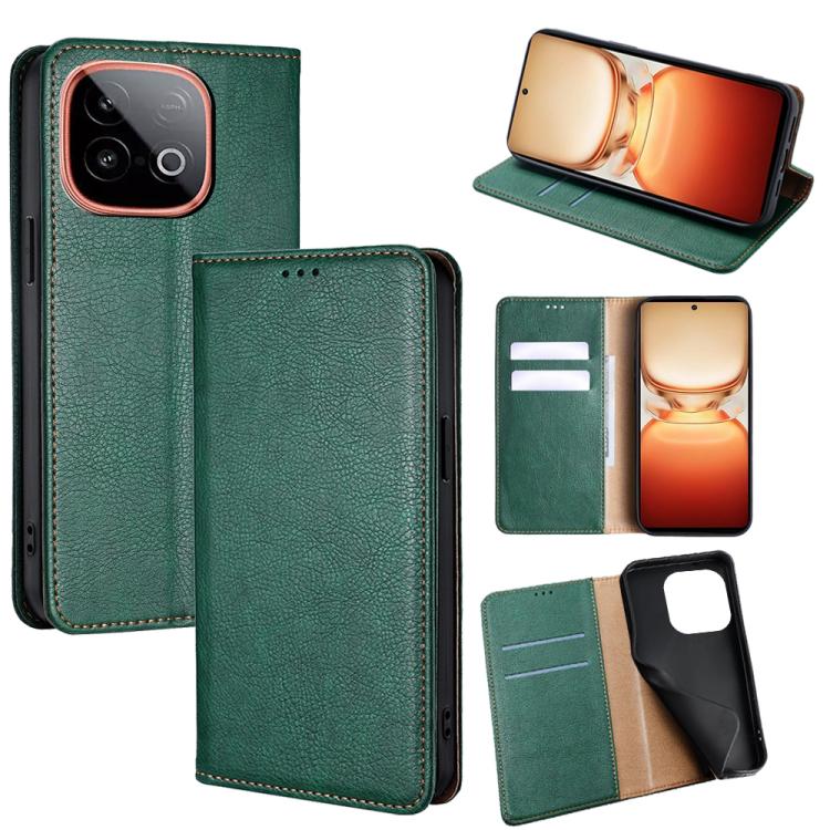 Custodia per telefono in pelle magnetica tinta unita lucida olio, For vivo V60 Lite 5G Global, For vivo V60 5G Global, For vivo iQOO Neo 10 5G Global, For vivo X200s 5G