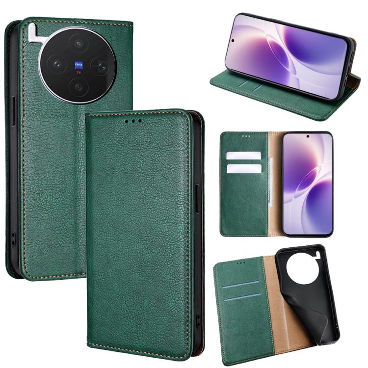 Custodia per telefono in pelle magnetica tinta unita lucida olio, For vivo X300s 5G, For vivo V70 FE 5G, For vivo Y05 4G, For vivo Y500i 5G