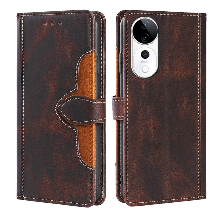 Custodia per telefono in pelle con fibbia magnetica Skin Feel, For vivo V50 5G, For vivo X200 Pro 5G, For vivo Y300 Pro 5G, For vivo S19 Pro 5G, For vivo S19 5G, For vivo Y28 4G