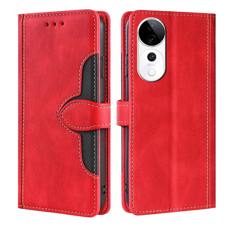 Custodia per telefono in pelle con fibbia magnetica Skin Feel, For vivo V50 5G, For vivo X200 Pro 5G, For vivo Y300 Pro 5G, For vivo S19 Pro 5G, For vivo S19 5G, For vivo Y28 4G