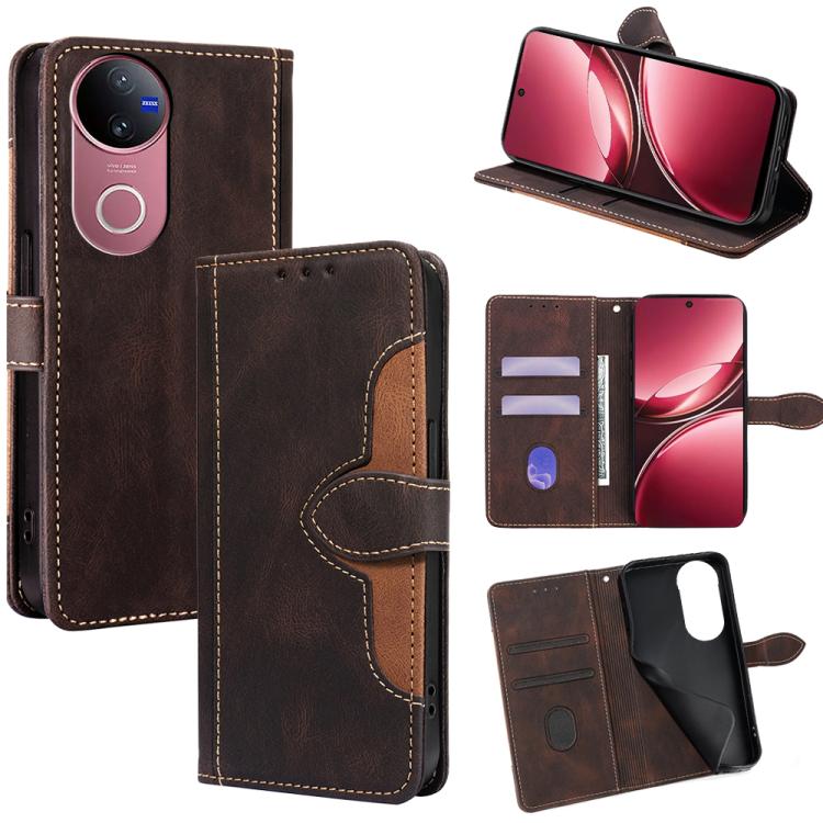 Custodia per telefono in pelle con fibbia magnetica Skin Feel, For vivo V50 5G, For vivo X200 Pro 5G, For vivo Y300 Pro 5G, For vivo S19 Pro 5G, For vivo S19 5G, For vivo Y28 4G