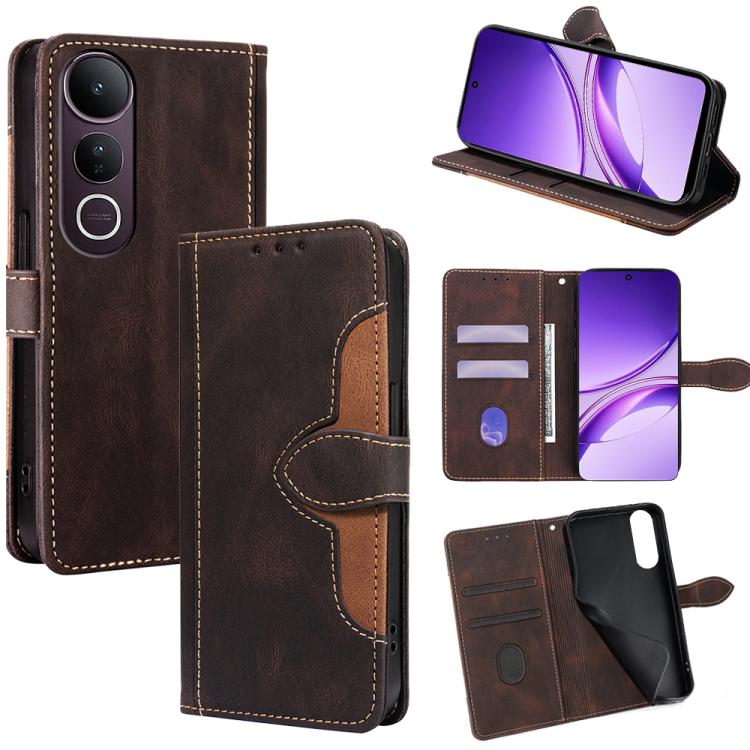 Custodia per telefono in pelle con fibbia magnetica Skin Feel, For vivo iQOO Neo 10 5G Global, For vivo X200s 5G, For vivo Y39 5G Global, For vivo V50 Lite 5G, For vivo Y29s 5G / Y04 4G, For vivo Y29 4G Global