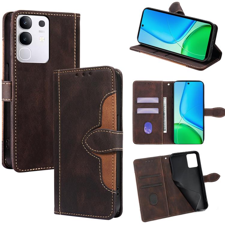 Custodia per telefono in pelle con fibbia magnetica Skin Feel, For vivo iQOO Neo 10 5G Global, For vivo X200s 5G, For vivo Y39 5G Global, For vivo V50 Lite 5G, For vivo Y29s 5G / Y04 4G, For vivo Y29 4G Global
