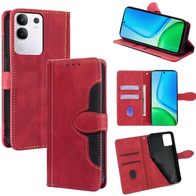 Custodia per telefono in pelle con fibbia magnetica Skin Feel, For vivo iQOO Neo 10 5G Global, For vivo X200s 5G, For vivo Y39 5G Global, For vivo V50 Lite 5G, For vivo Y29s 5G / Y04 4G, For vivo Y29 4G Global