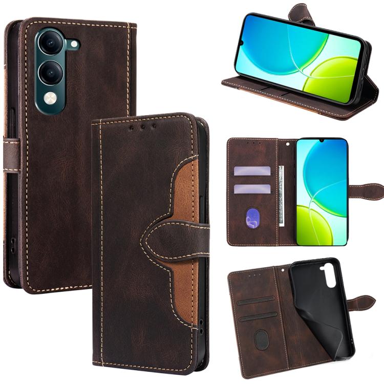 Custodia per telefono in pelle con fibbia magnetica Skin Feel, For vivo iQOO Neo 10 5G Global, For vivo X200s 5G, For vivo Y39 5G Global, For vivo V50 Lite 5G, For vivo Y29s 5G / Y04 4G, For vivo Y29 4G Global