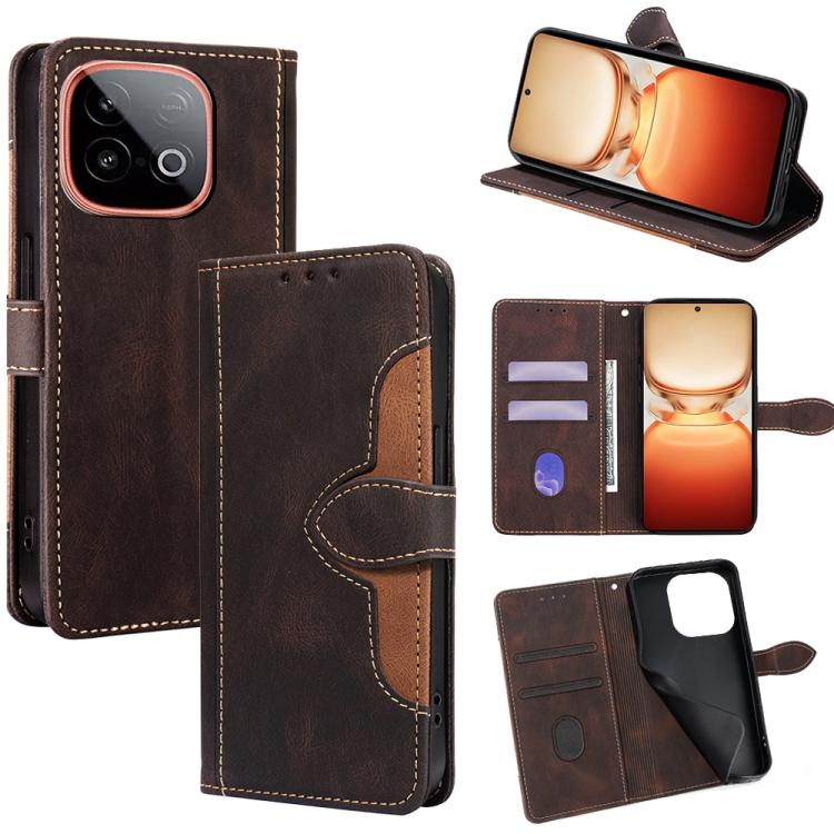 Custodia per telefono in pelle con fibbia magnetica Skin Feel, For vivo iQOO Neo 10 5G Global, For vivo X200s 5G, For vivo Y39 5G Global, For vivo V50 Lite 5G, For vivo Y29s 5G / Y04 4G, For vivo Y29 4G Global