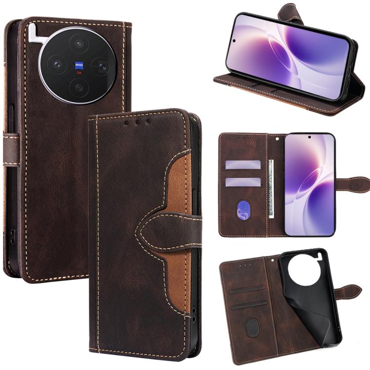 Custodia per telefono in pelle con fibbia magnetica Skin Feel, For vivo X300s 5G, For vivo V70 FE 5G, For vivo Y05 4G, For vivo Y500i 5G, For vivo X300 Ultra 5G, For vivo S50 Pro mini 5G